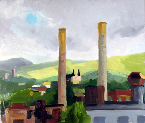 "Wilkes-Barre with Smokestacks" is copyright  2006 by Kate Kern Mundie. All rights reserved.  Reproduction prohibited.